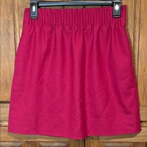 J. Crew Women's Pink Pleated Gathered Elastic Waistband Mini Skirt Size 2